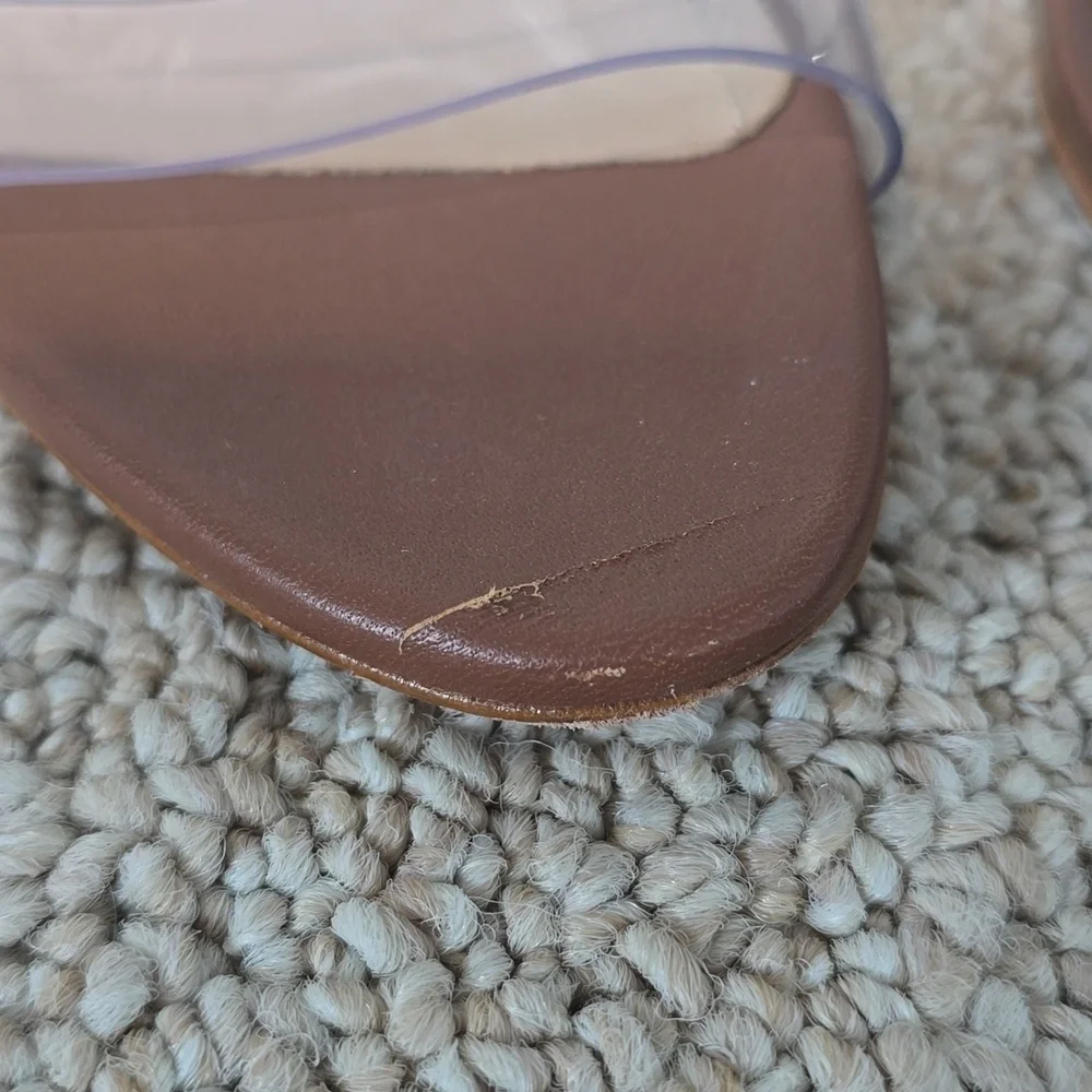 Schutz Ariella Stiletto Sandals Color Wood Size 5.5 - Picture 2 of 6